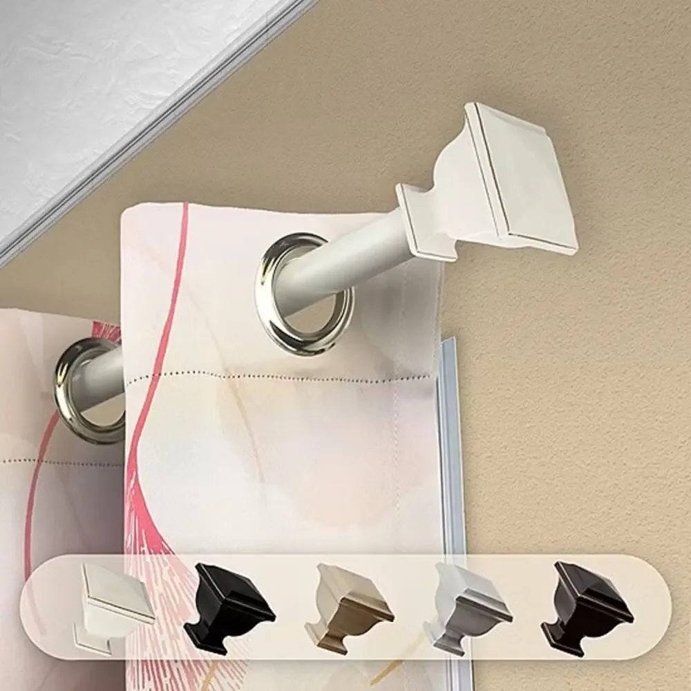 Rod Desyne Romeo 1 in Adjustable Single Curtain Rod White 66 to 120 in